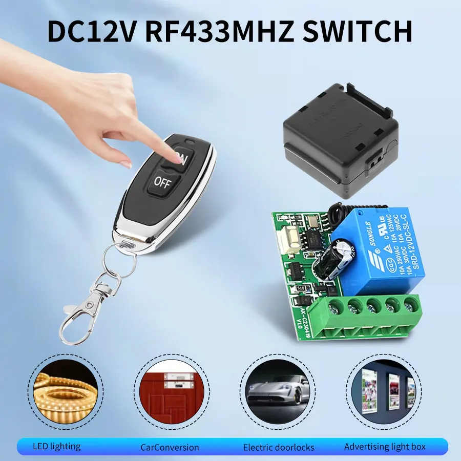 Smart Garage Door Opener - DC12V 1CH 10A Relay Receiver Transmitter
