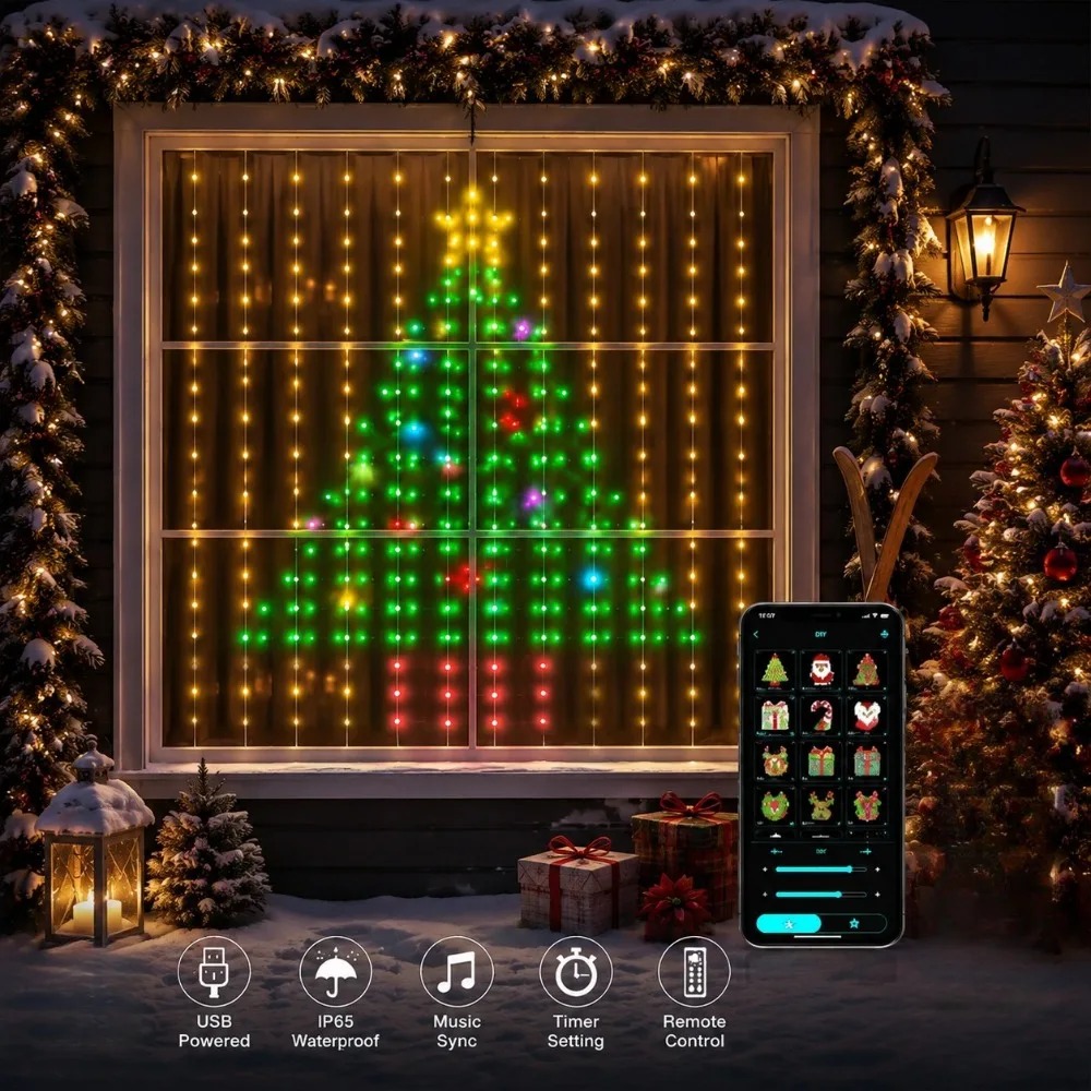LED Pixel Curtain Lights Bluet - огляд і ціна Smart Home Control