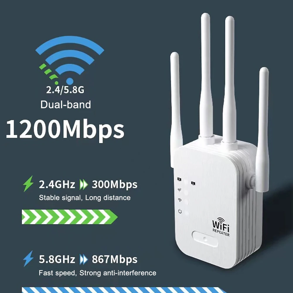 1200Mbps WiFi Repeater Wireles - огляд і ціна Smart Home Router