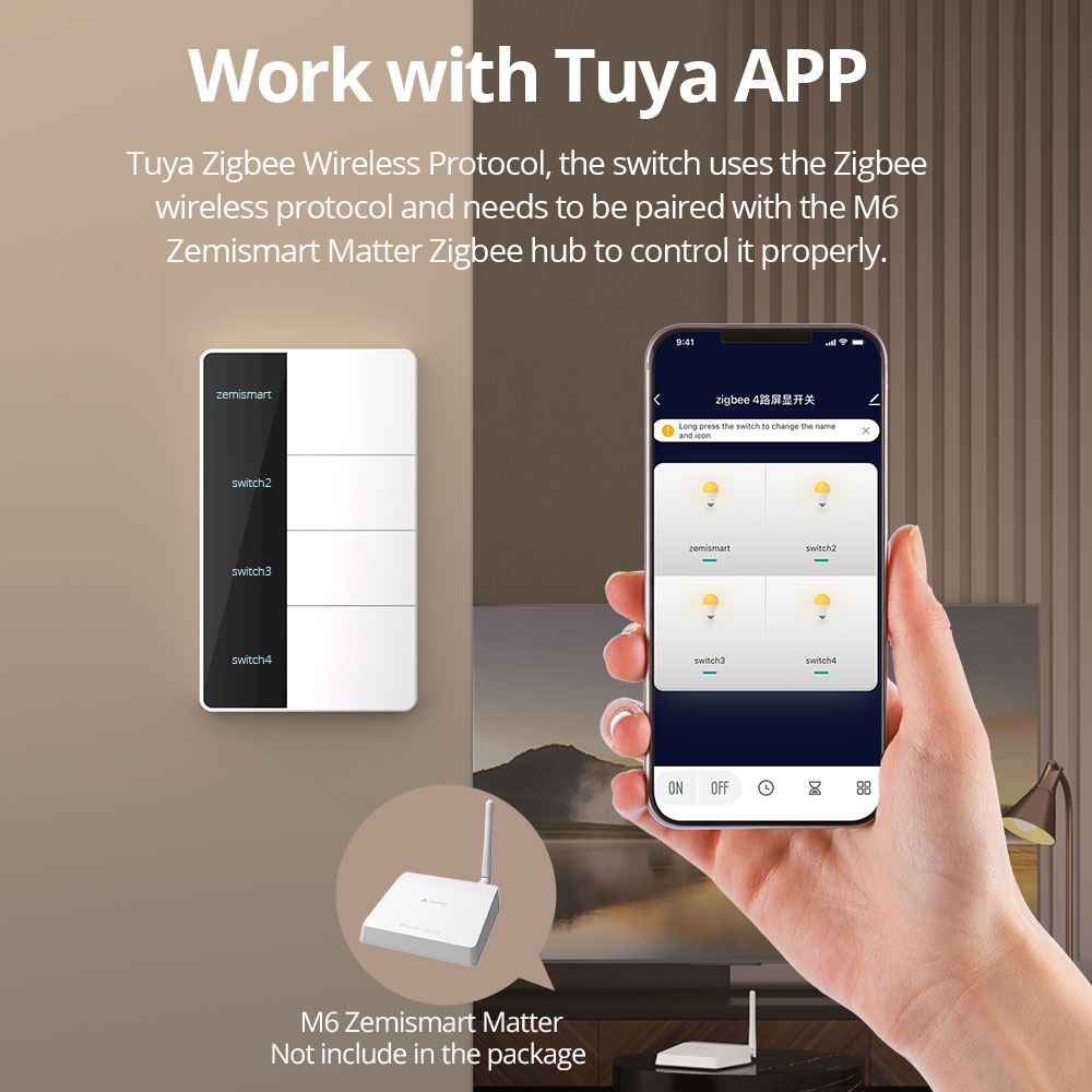 1234 Gang US Type Zigbee Push  - огляд і ціна Smart Home Zigbee