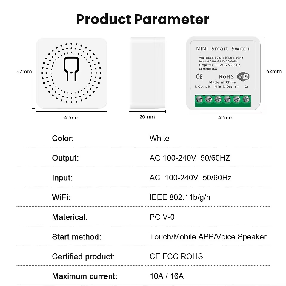 Mini 16A WiFi Switch Work with - огляд і ціна Smart Home Miniature